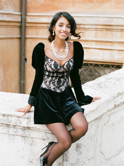 Nana Jacqueline Evelyn Dress: Black Mini Dress for Cocktail Party Black