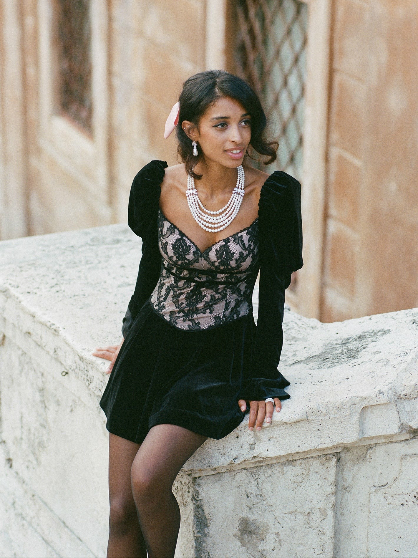 Nana Jacqueline Evelyn Dress: Black Mini Dress for Cocktail Party Black
