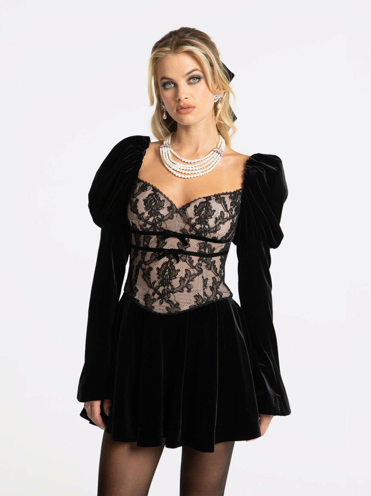 Nana Jacqueline Evelyn Dress: Black Mini Dress for Cocktail Party Black