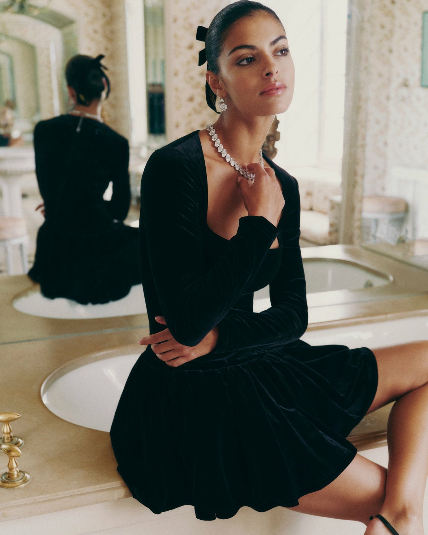Nana Jacqueline Audrina Dress: Black Mini Dress for Cocktail Party Black