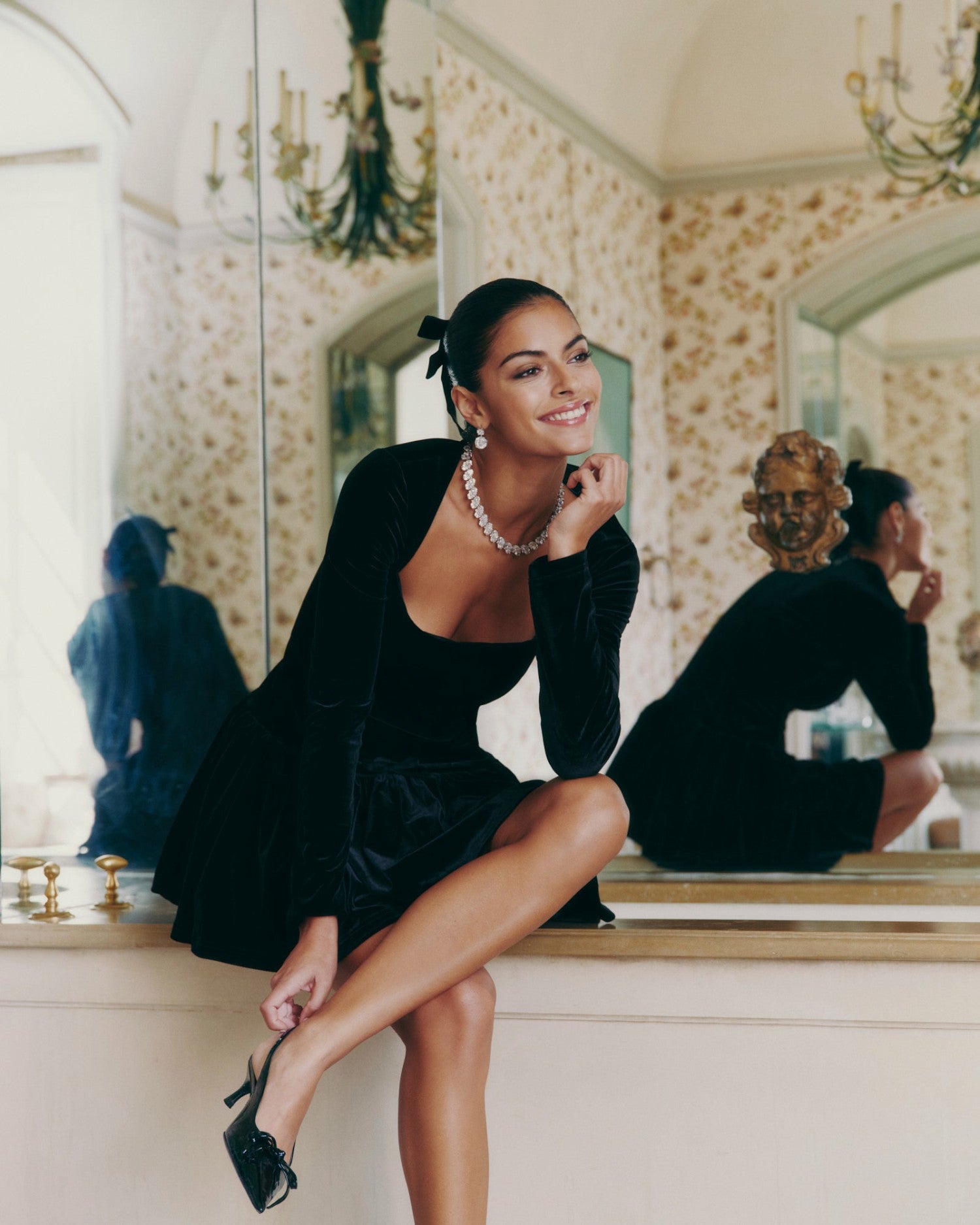 Nana Jacqueline Audrina Dress: Black Mini Dress for Cocktail Party Black