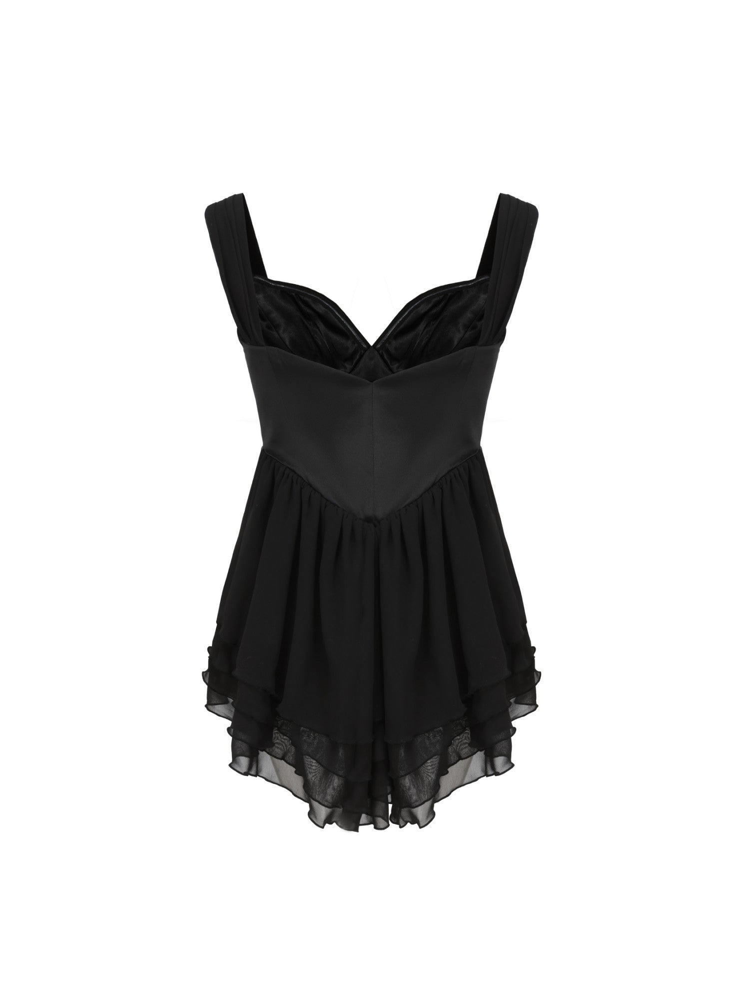 Nana Jacqueline Sheila Chiffon Dress: Black Mini Dress for Date Night Black