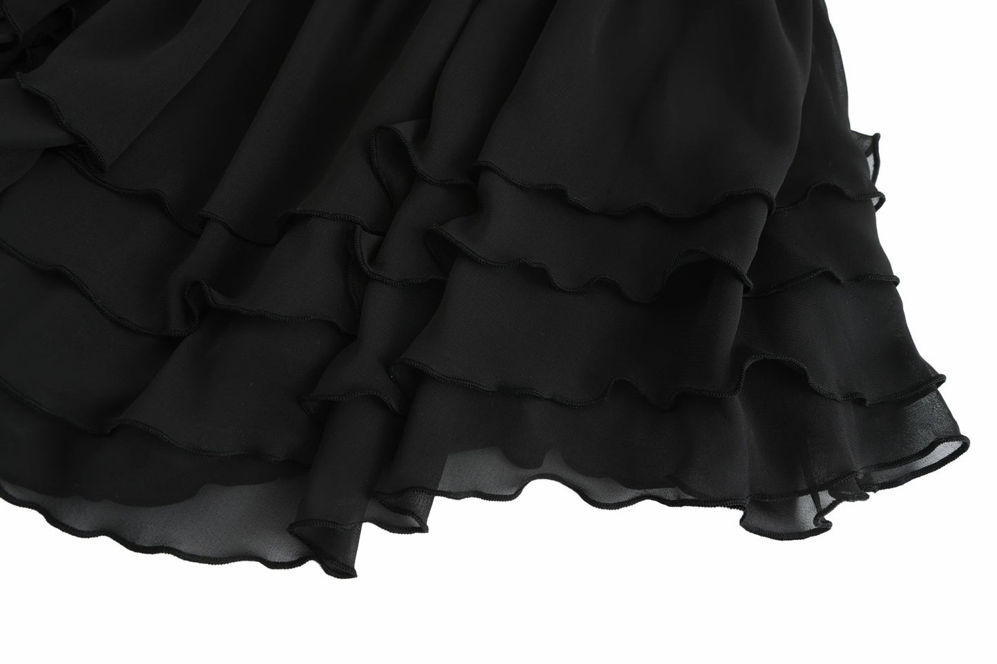 Nana Jacqueline Sheila Chiffon Dress: Black Mini Dress for Date Night Black