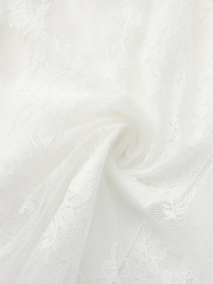 Nana Jacqueline Aurora Halter Lace White Dress White