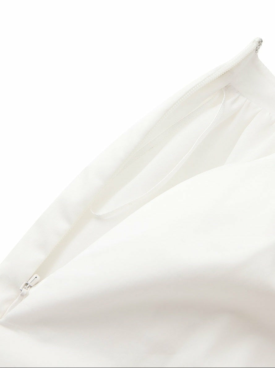 Nana Jacqueline White High-Waist A-Line Midi Skirt White
