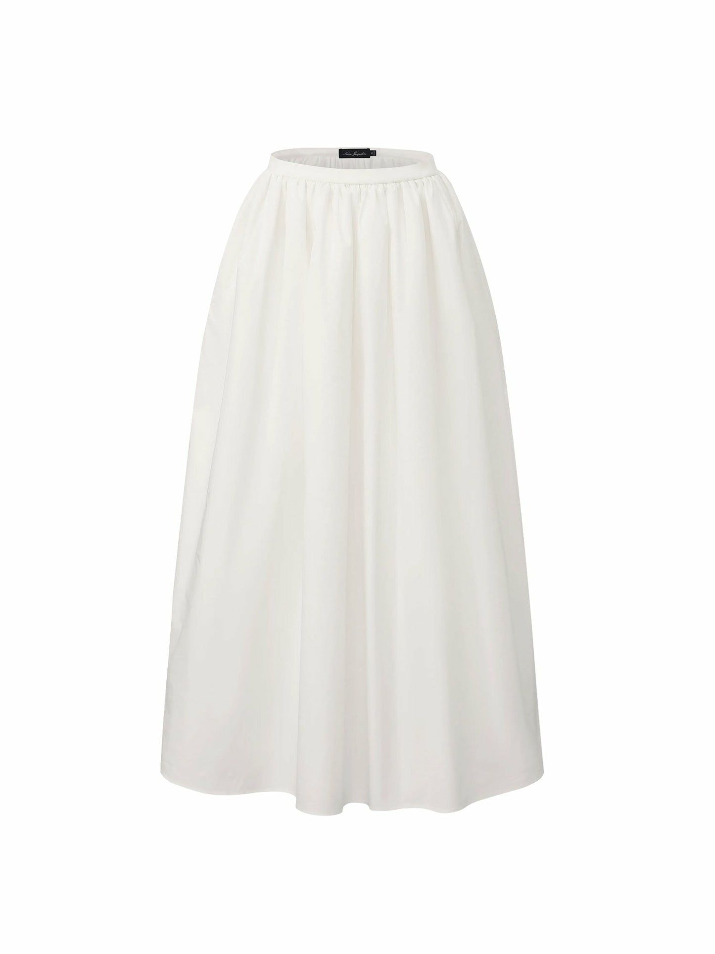 Nana Jacqueline White High-Waist A-Line Midi Skirt White