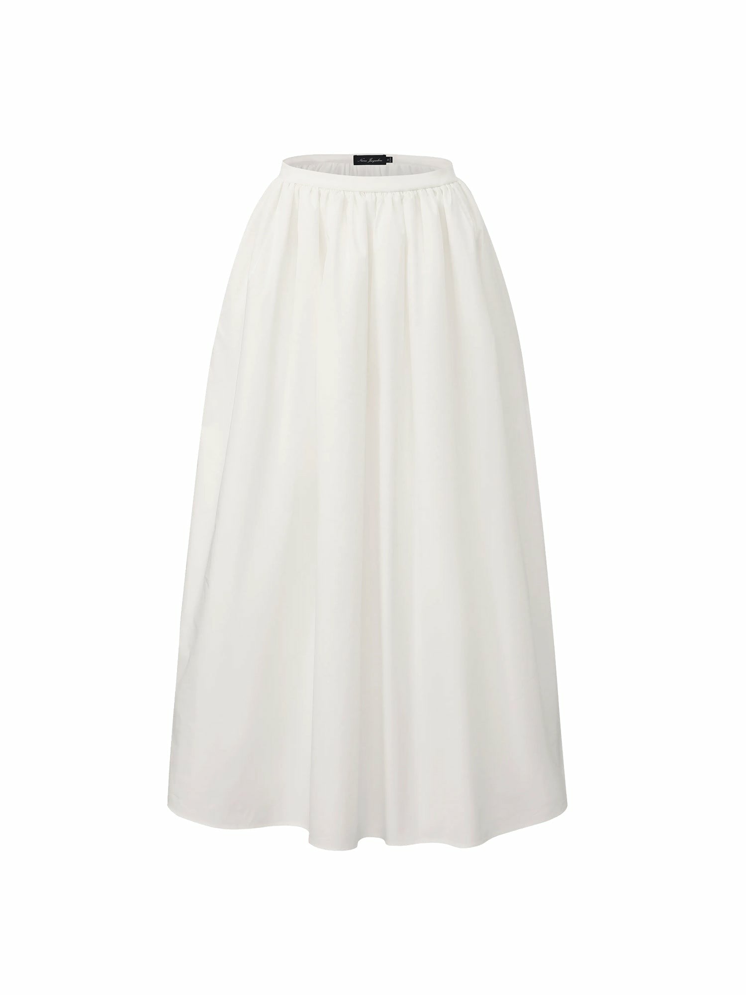 Nana Jacqueline White High-Waist A-Line Midi Skirt White
