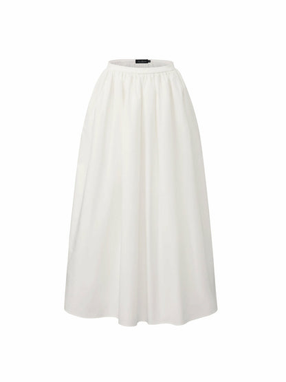 Nana Jacqueline White High-Waist A-Line Midi Skirt White