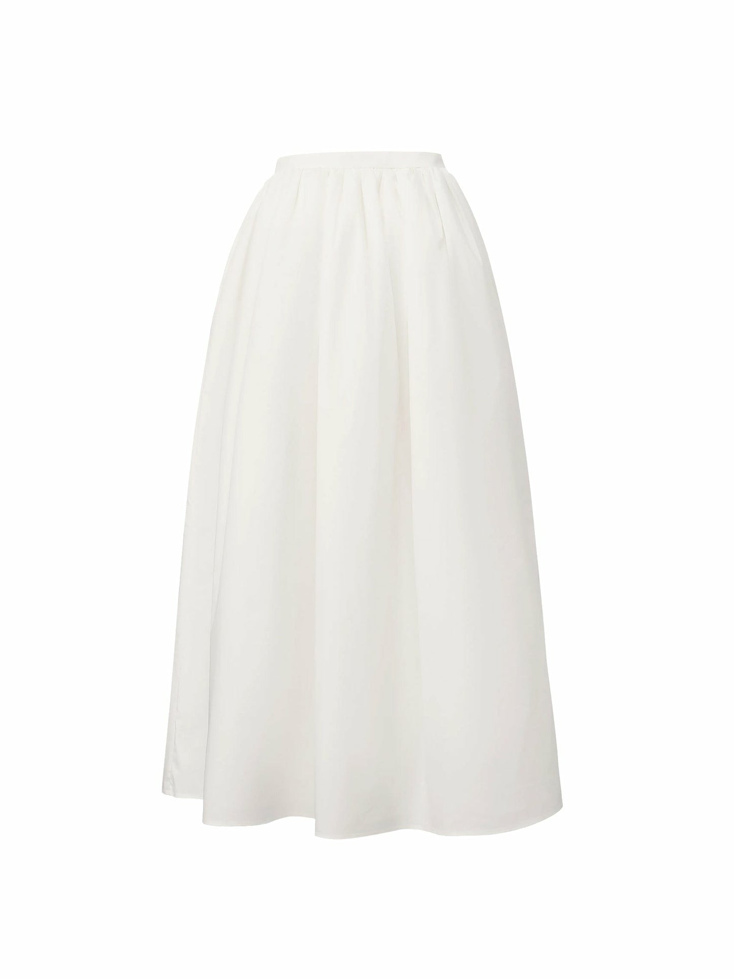 Nana Jacqueline White High-Waist A-Line Midi Skirt White