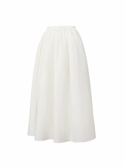 Nana Jacqueline White High-Waist A-Line Midi Skirt White