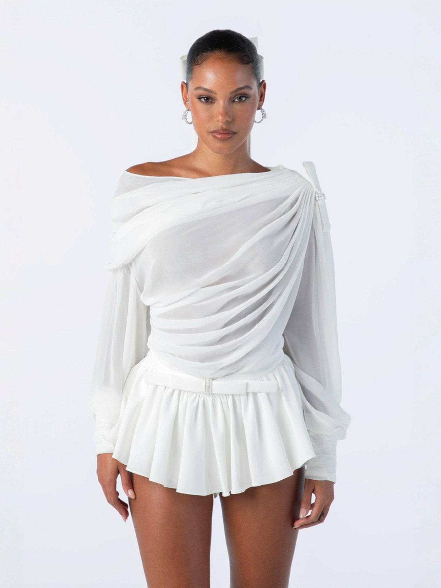 Nana Jacqueline Demi Top: White Top for Engagement Party White