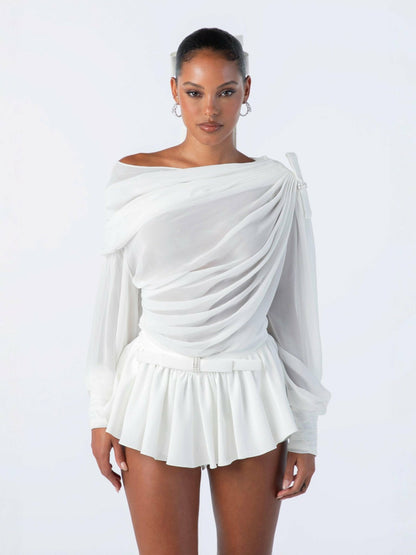 Nana Jacqueline Demi Top: White Top for Engagement Party White