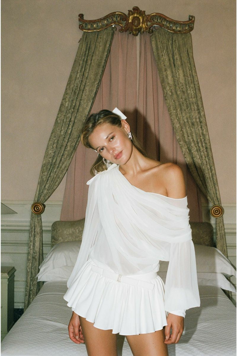 Nana Jacqueline Demi Top: White Top for Engagement Party White