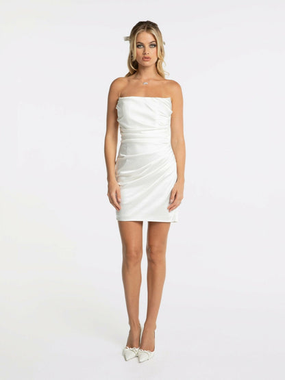 Nana Jacqueline Jolene Dress: White Mini Dress for Bridal Shower White