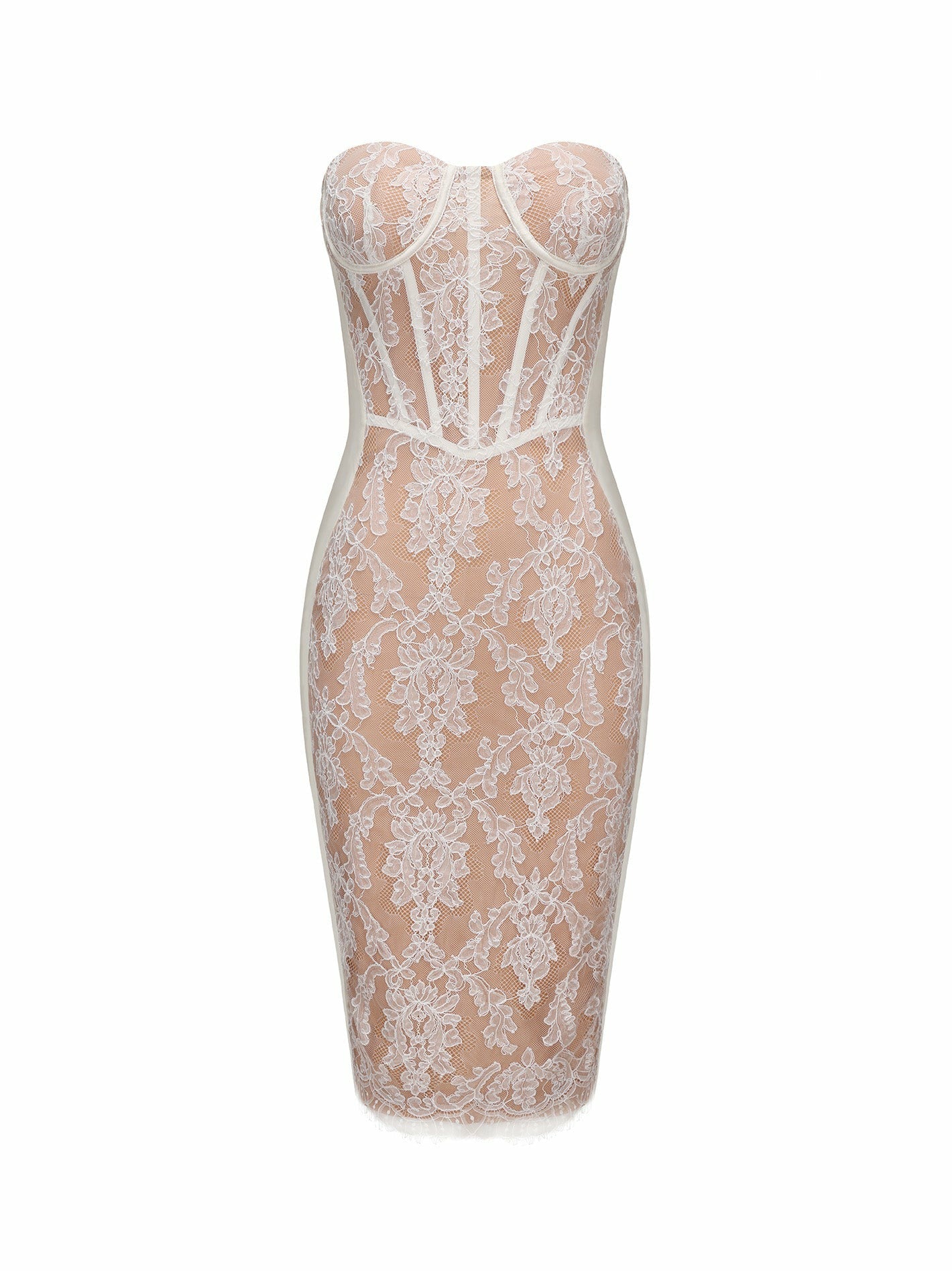 Nana Jacqueline Elsa Lace Dress: White Maxi Dress for Wedding After-Party White