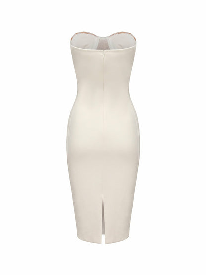 Nana Jacqueline Elsa Lace Dress: White Maxi Dress for Wedding After-Party White