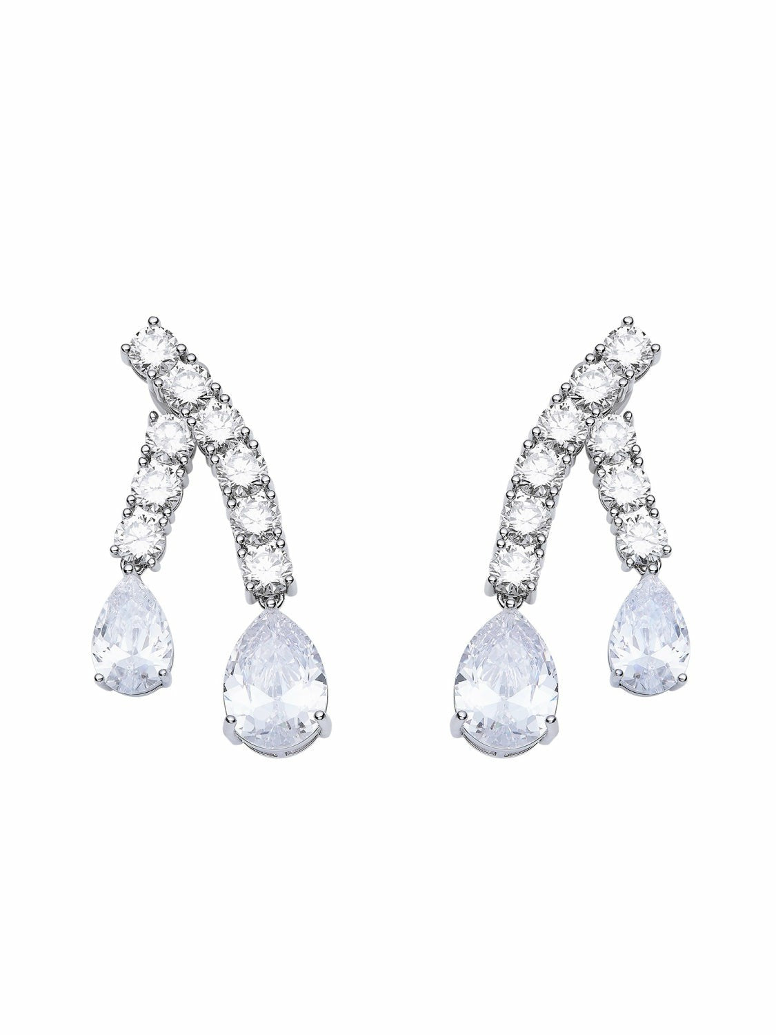 Nana Jacqueline Bella Earrings: Silver Earrings for Bridal Shower White
