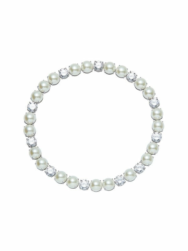 Nana Jacqueline Itzel Pearl Necklace: White Necklace for Bridal Shower White