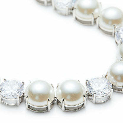 Nana Jacqueline Itzel Pearl Necklace: White Necklace for Bridal Shower White