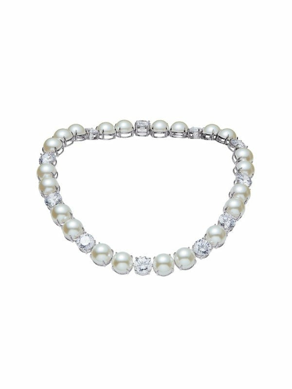 Nana Jacqueline Itzel Pearl Necklace: White Necklace for Bridal Shower White