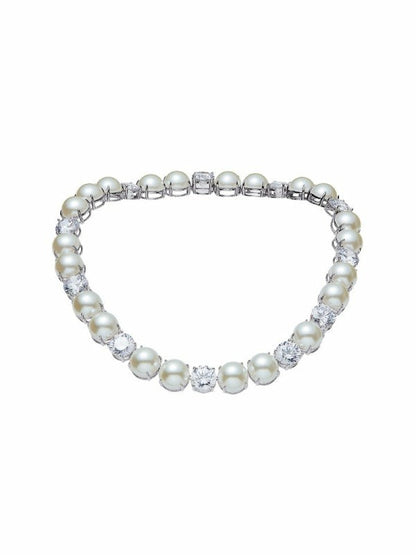 Nana Jacqueline Itzel Pearl Necklace: White Necklace for Bridal Shower White