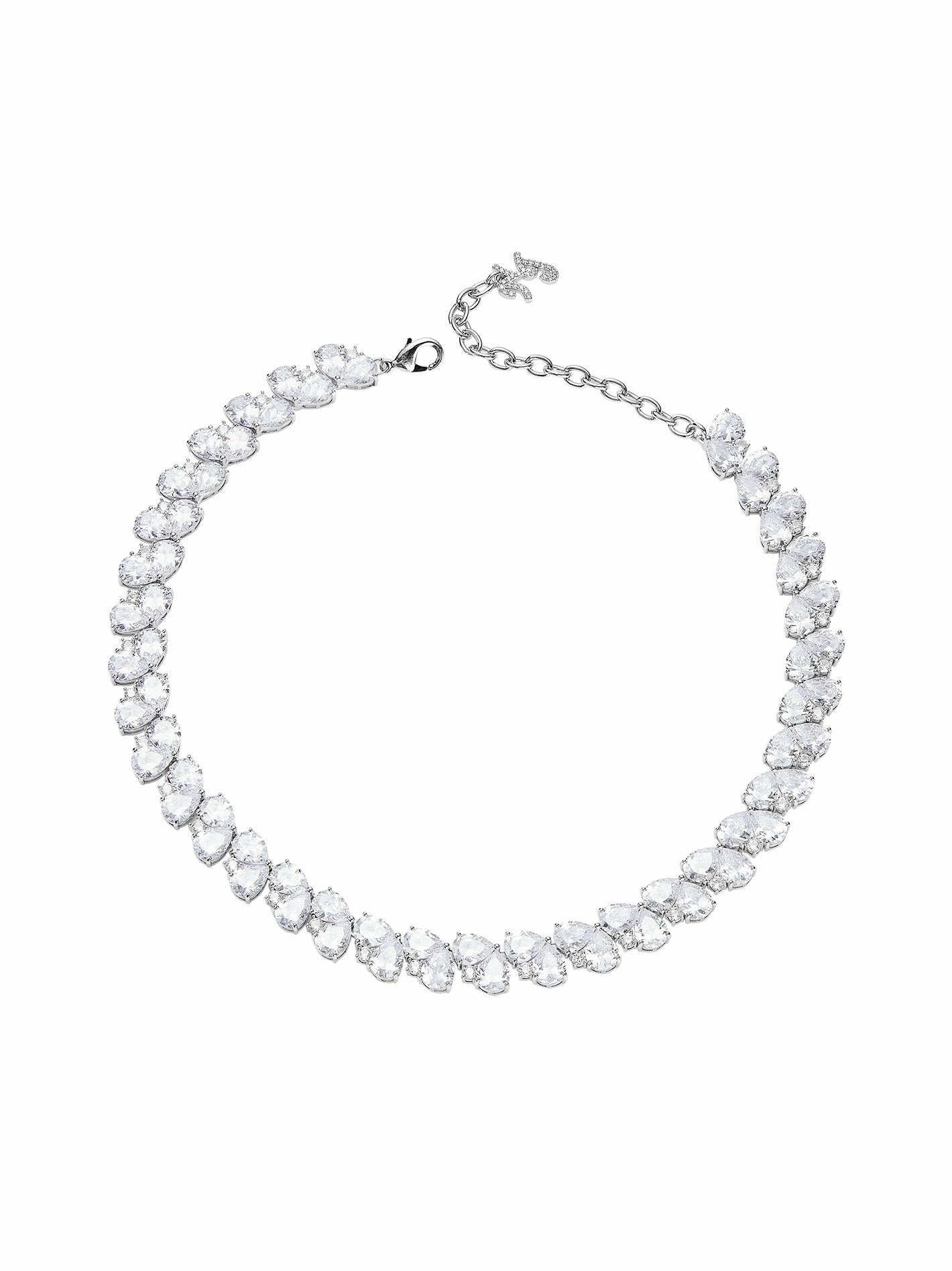 Nana Jacqueline Gigi Necklace: Silver Necklace for Wedding After-Party White
