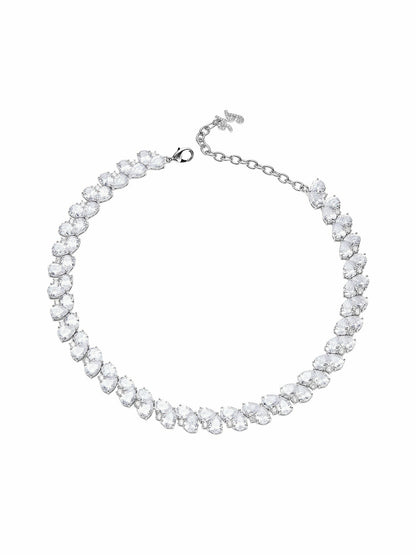 Nana Jacqueline Gigi Necklace: Silver Necklace for Wedding After-Party White