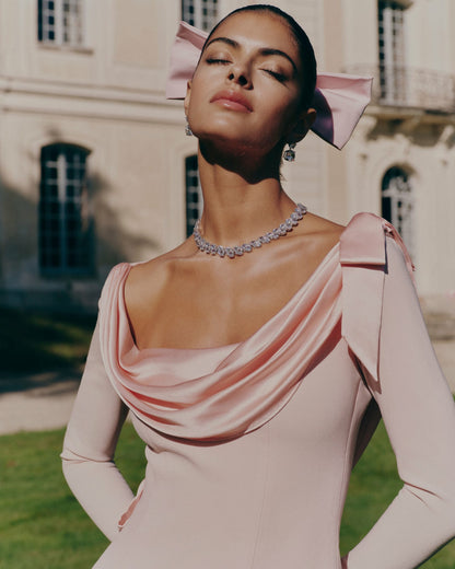 Nana Jacqueline Gigi Necklace: Silver Necklace for Wedding After-Party White