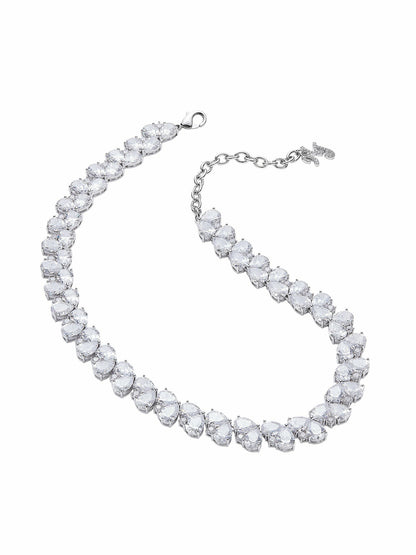 Nana Jacqueline Gigi Necklace: Silver Necklace for Wedding After-Party White