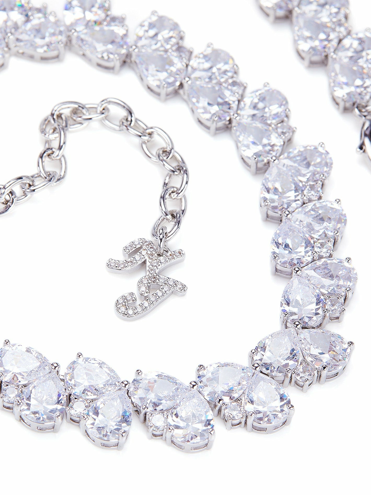Nana Jacqueline Gigi Necklace: Silver Necklace for Wedding After-Party White