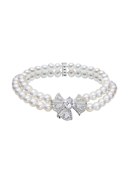 Nana Jacqueline Juliet Pearl Necklace: White Pearl Necklace for Bridal Shower White