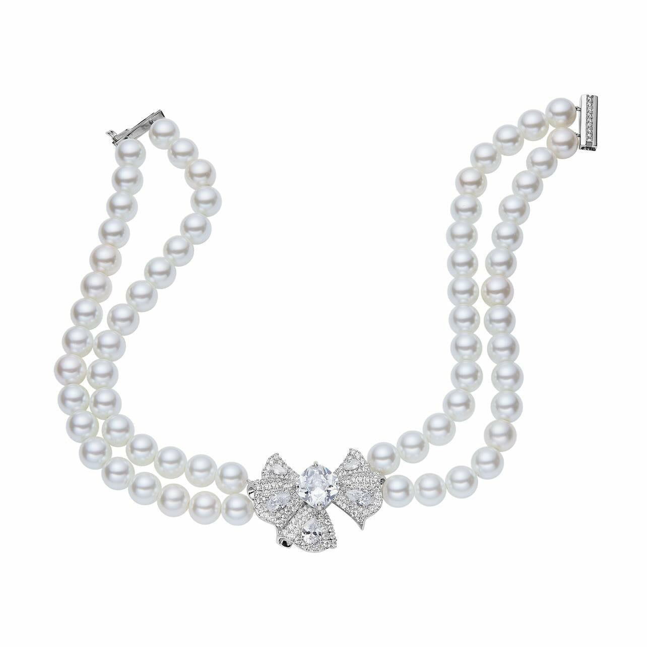 Nana Jacqueline Juliet Pearl Necklace: White Pearl Necklace for Bridal Shower White