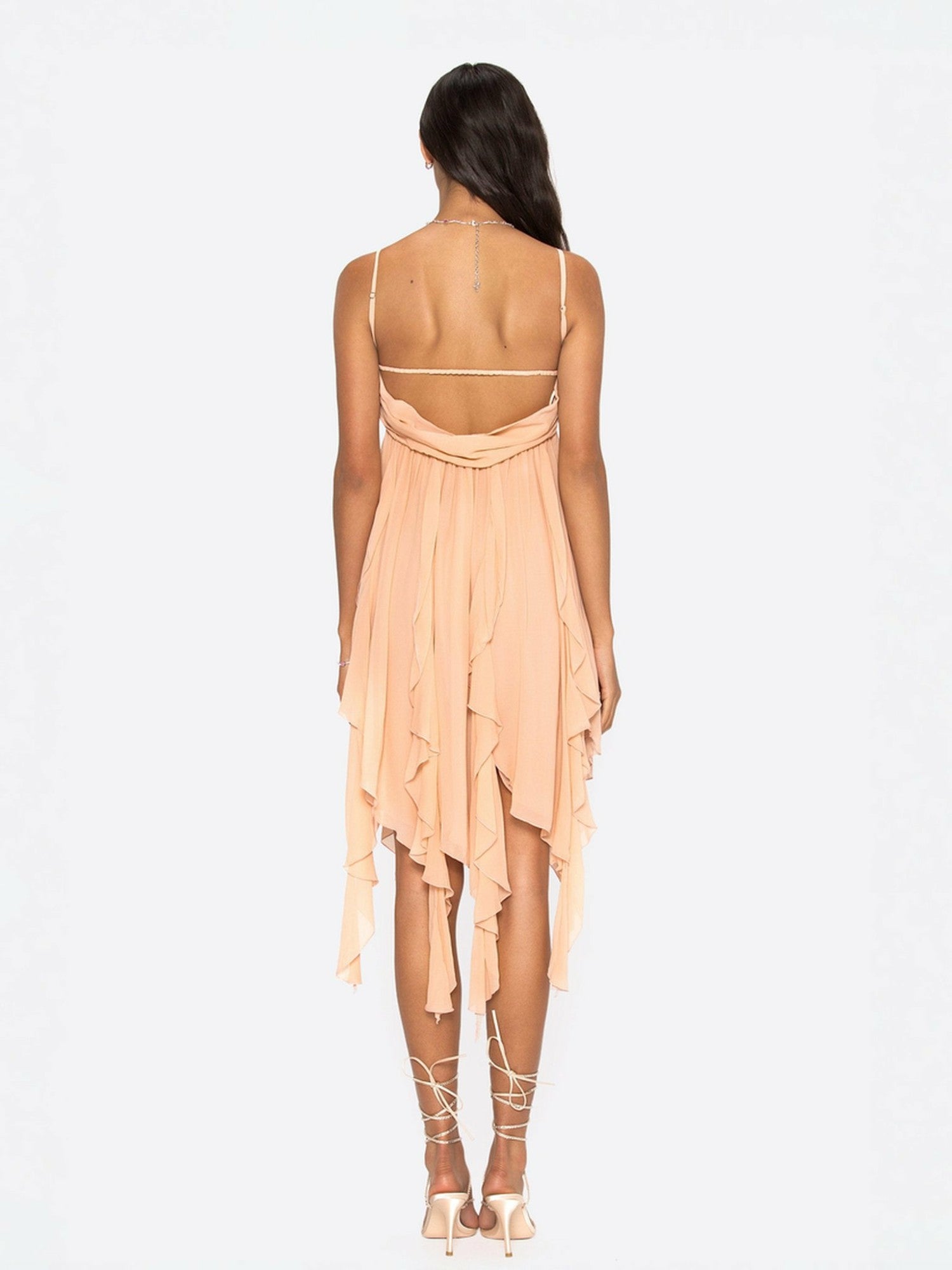 Nana Jacqueline Stella Chiffon Dress: Pink Dress for Garden Party Pink