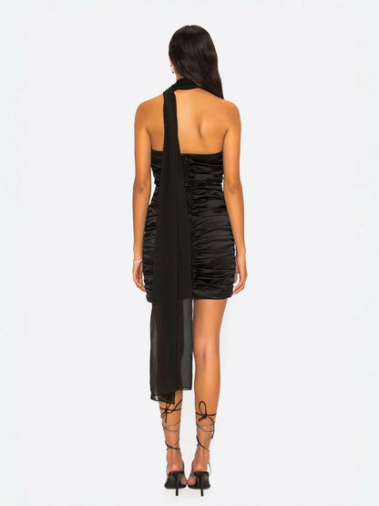 Nana Jacqueline Celine Dress: Black Mini Dress for Cocktail Party Black