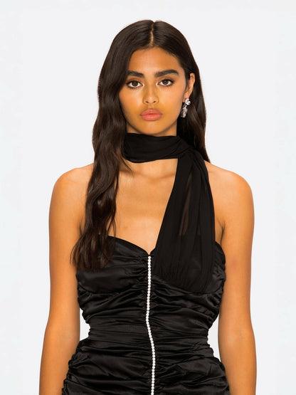 Nana Jacqueline Celine Dress: Black Mini Dress for Cocktail Party Black