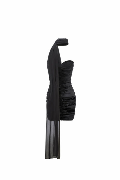 Nana Jacqueline Celine Dress: Black Mini Dress for Cocktail Party Black