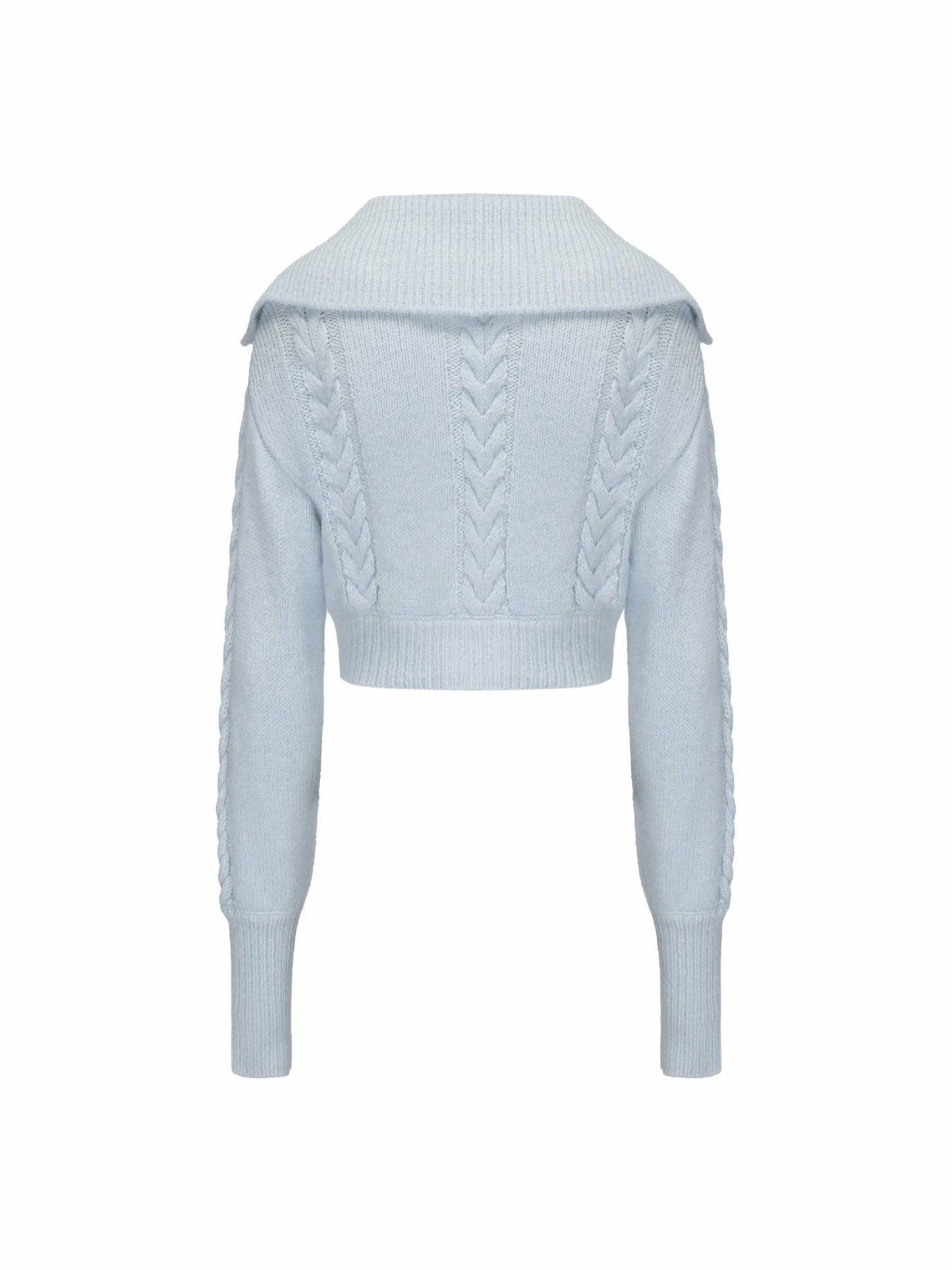 Nana Jacqueline Addison Coat + Scarf Set: Blue Knit Set for Resort Brunch Blue
