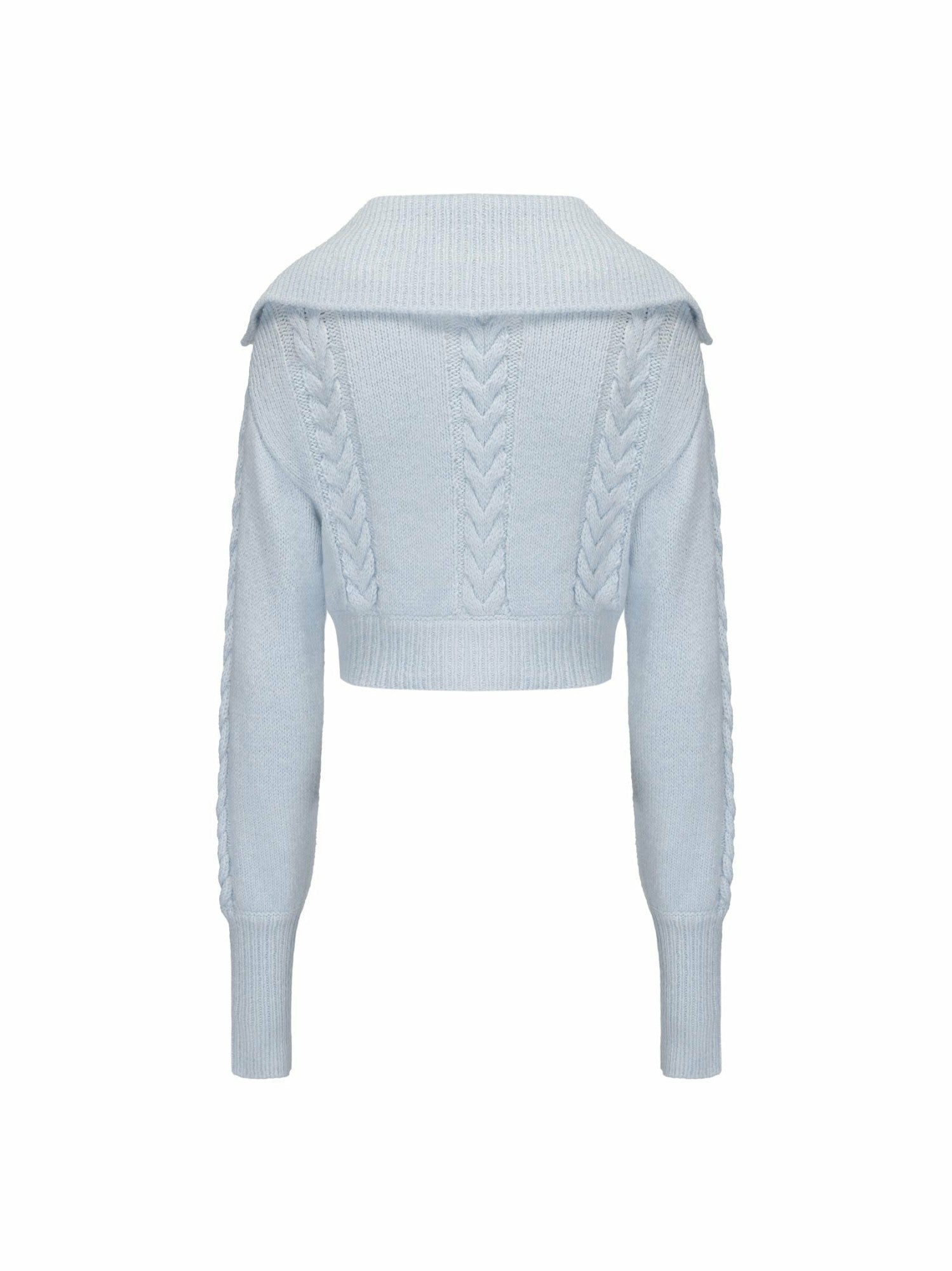 Nana Jacqueline Addison Coat + Scarf Set: Blue Knit Set for Resort Brunch Blue