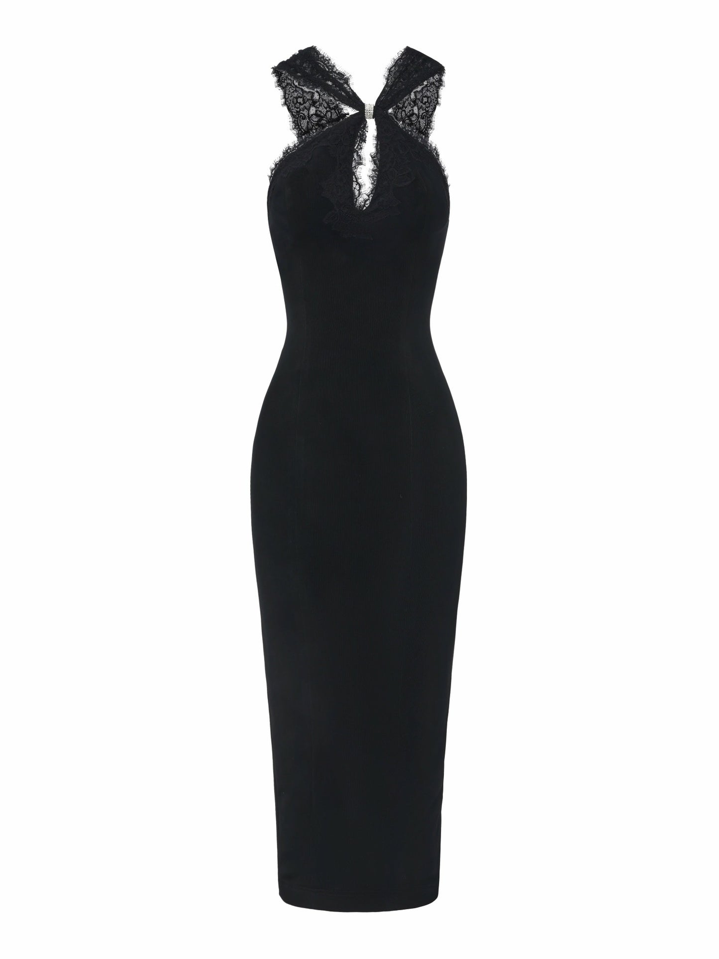 Nana Jacqueline Alexandra Cutout Lace Black Dress Black