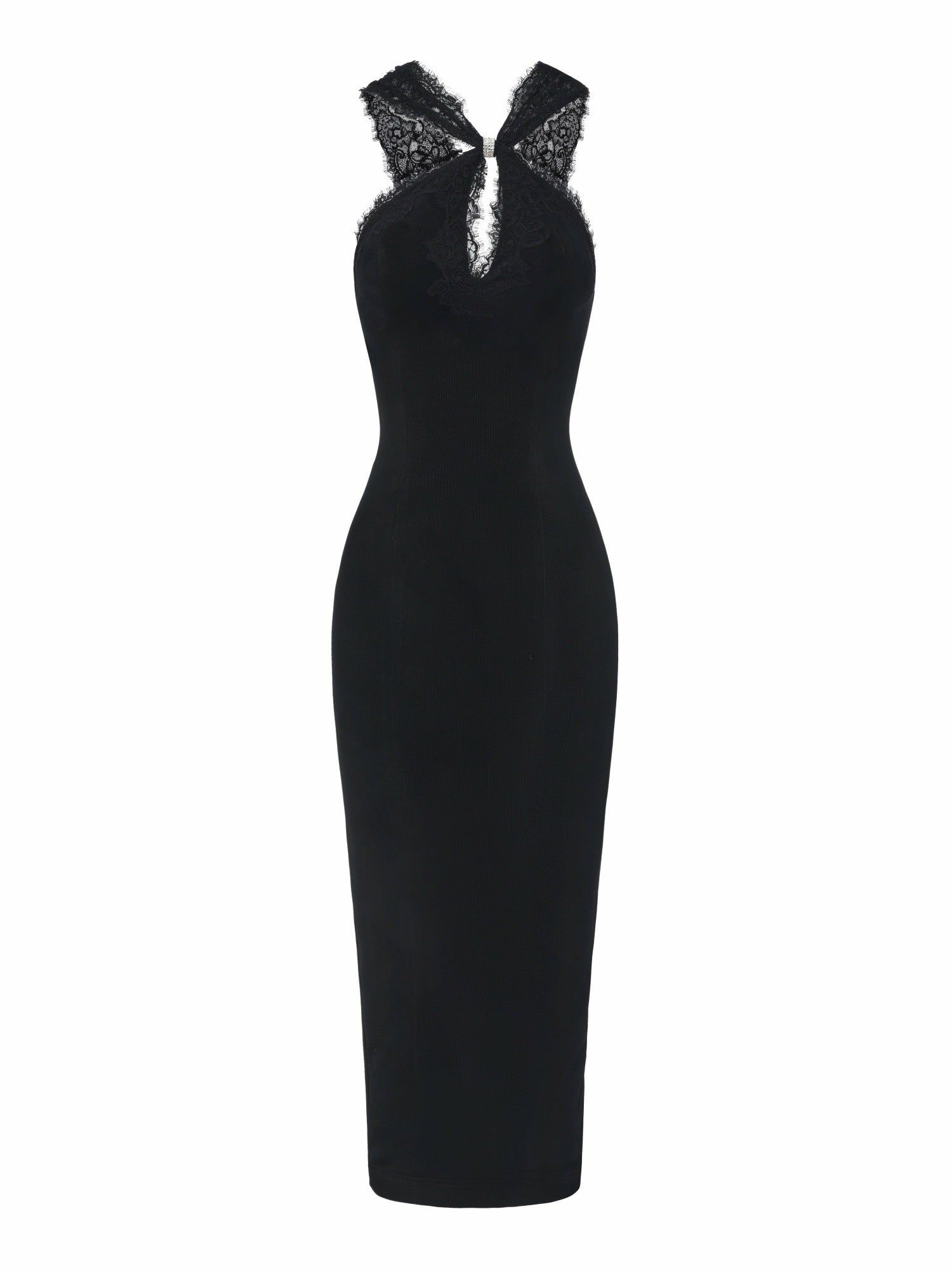 Nana Jacqueline Alexandra Cutout Lace Black Dress Black