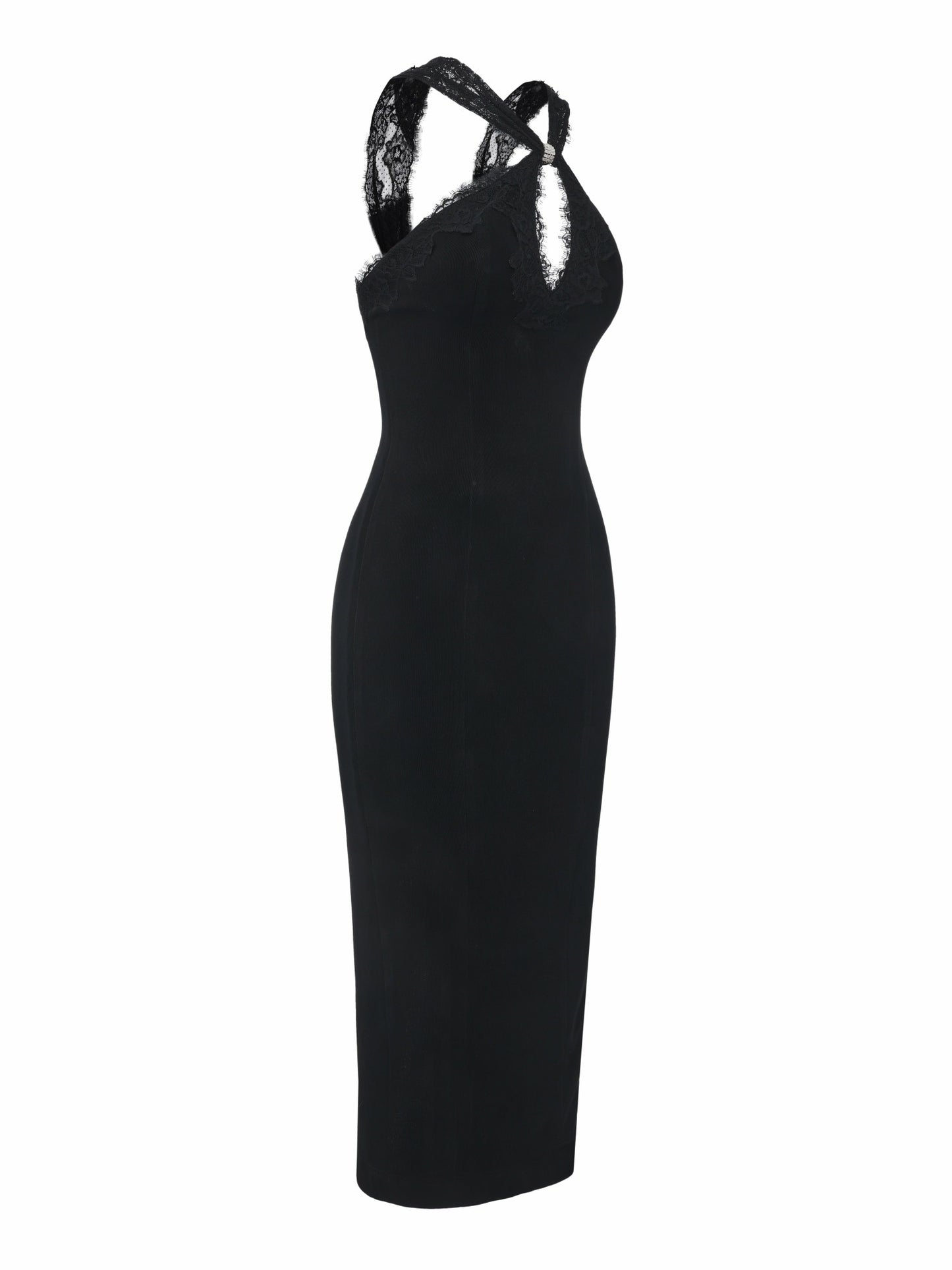 Nana Jacqueline Alexandra Cutout Lace Black Dress Black
