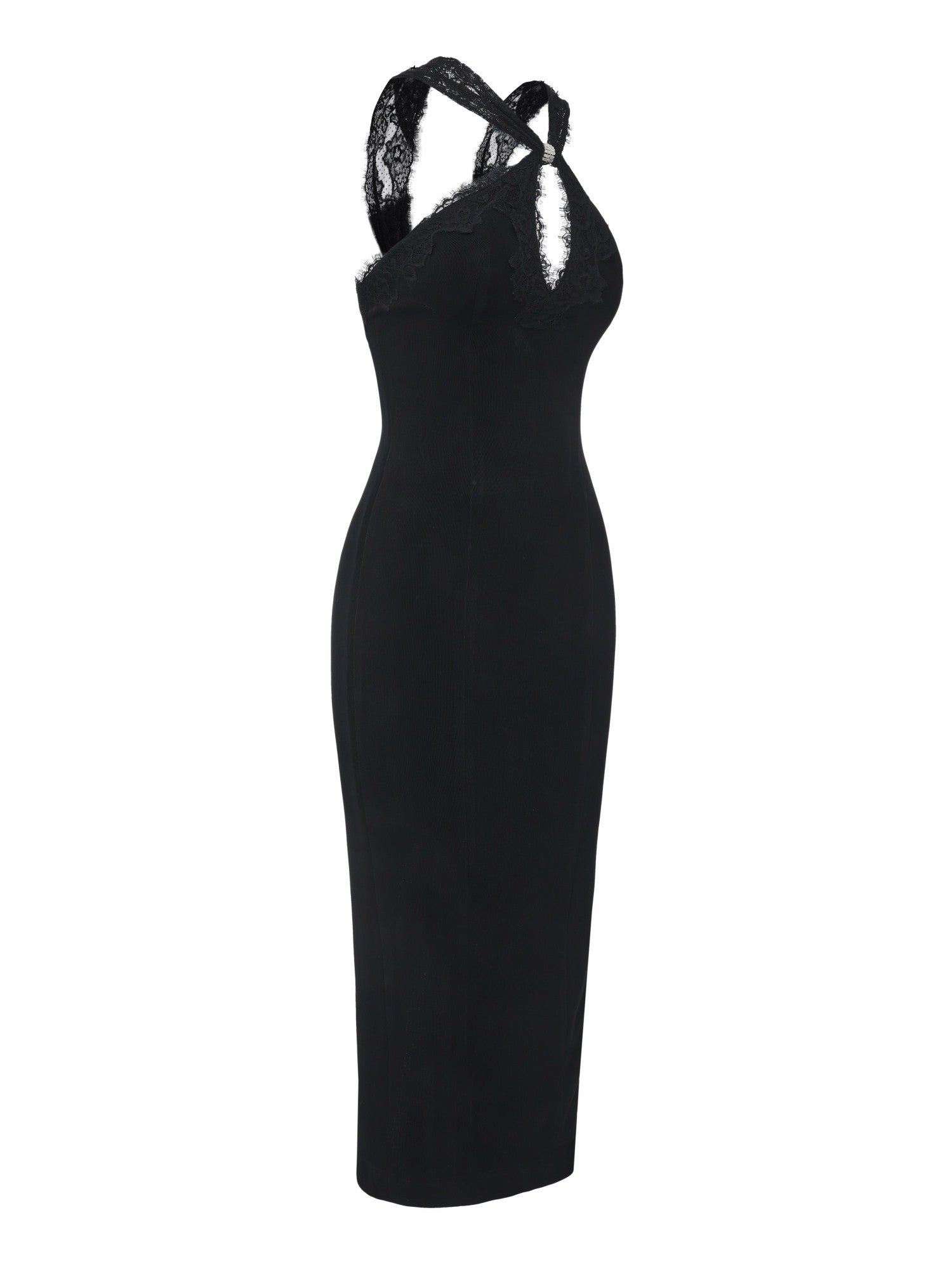 Nana Jacqueline Alexandra Cutout Lace Black Dress Black