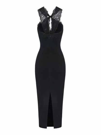 Nana Jacqueline Alexandra Cutout Lace Black Dress Black