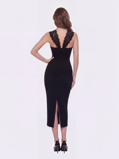 Nana Jacqueline Alexandra Cutout Lace Black Dress Black