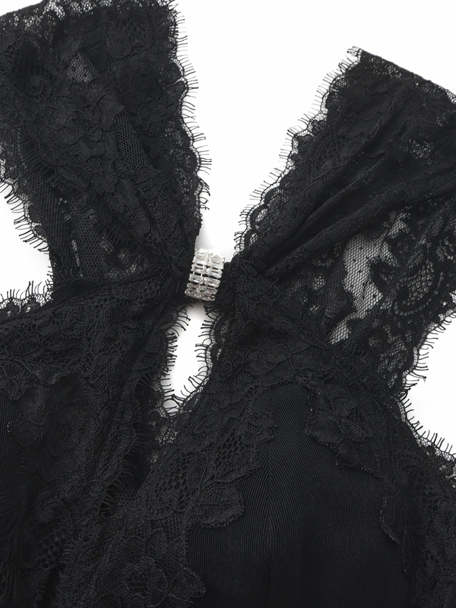 Nana Jacqueline Alexandra Cutout Lace Black Dress Black