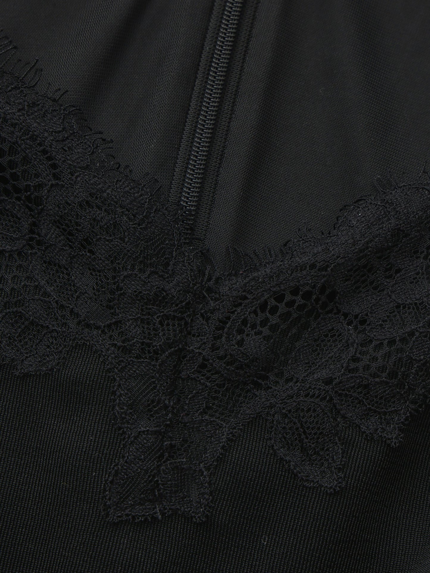 Nana Jacqueline Adriana Lace High-Slit Black Acetate Maxi Dress Black