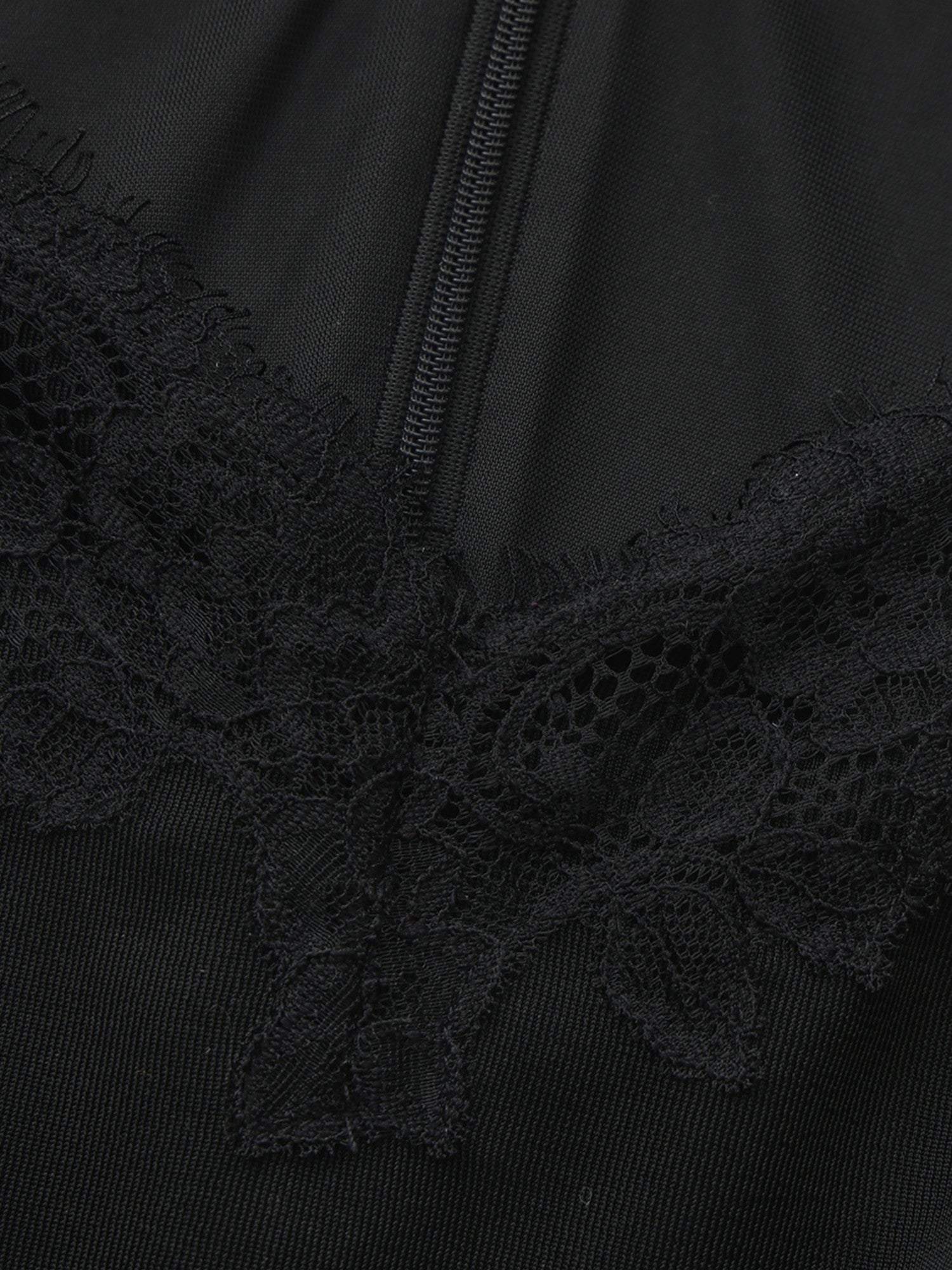 Nana Jacqueline Adriana Lace High-Slit Black Acetate Maxi Dress Black