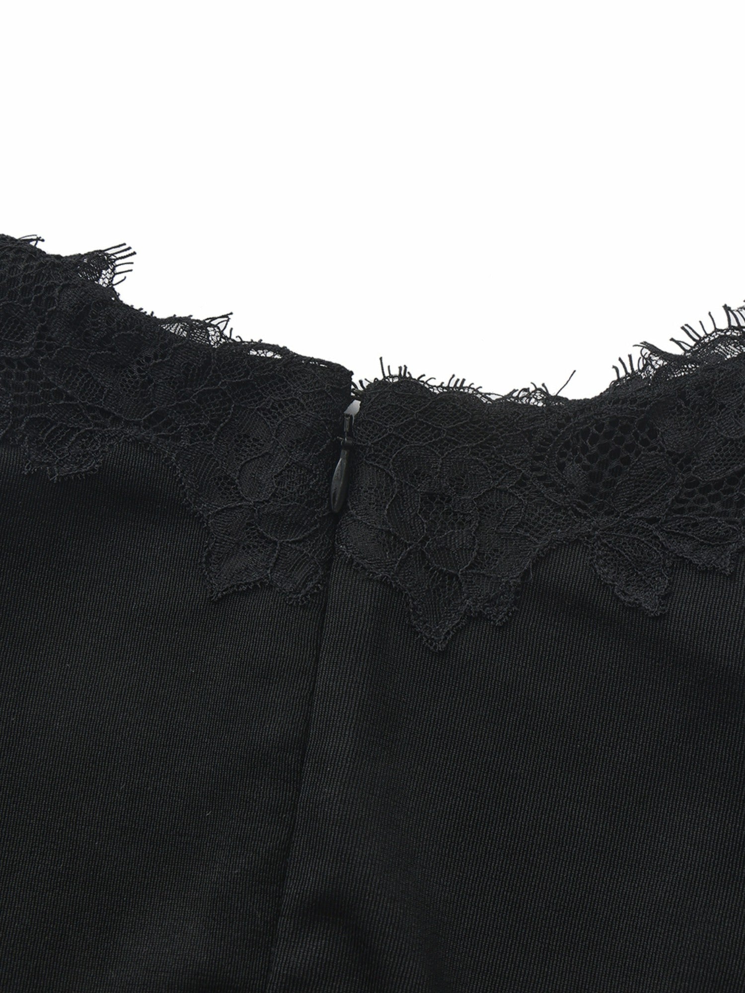 Nana Jacqueline Adriana Lace High-Slit Black Acetate Maxi Dress Black