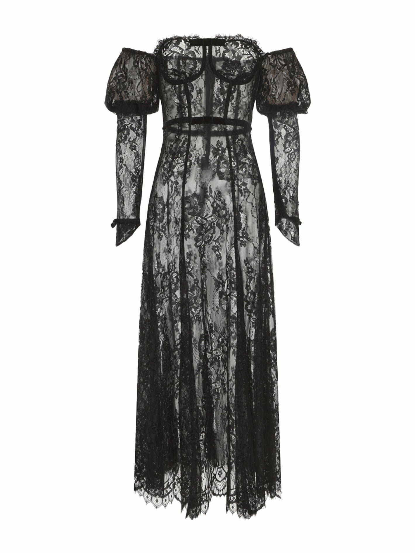 Nana Jacqueline Yvonne Lace Dress: Black Maxi Dress for Cocktail Party Black