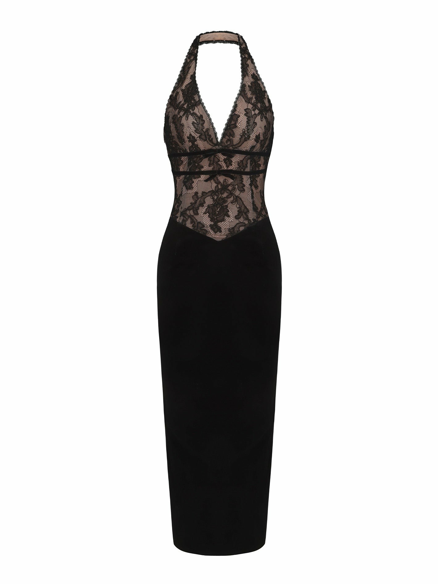 Nana Jacqueline Matilda Velvet Dress: Black Maxi Dress for Cocktail Party Black